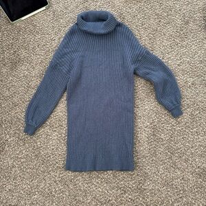 Women's Blue Turtleneck Sweater